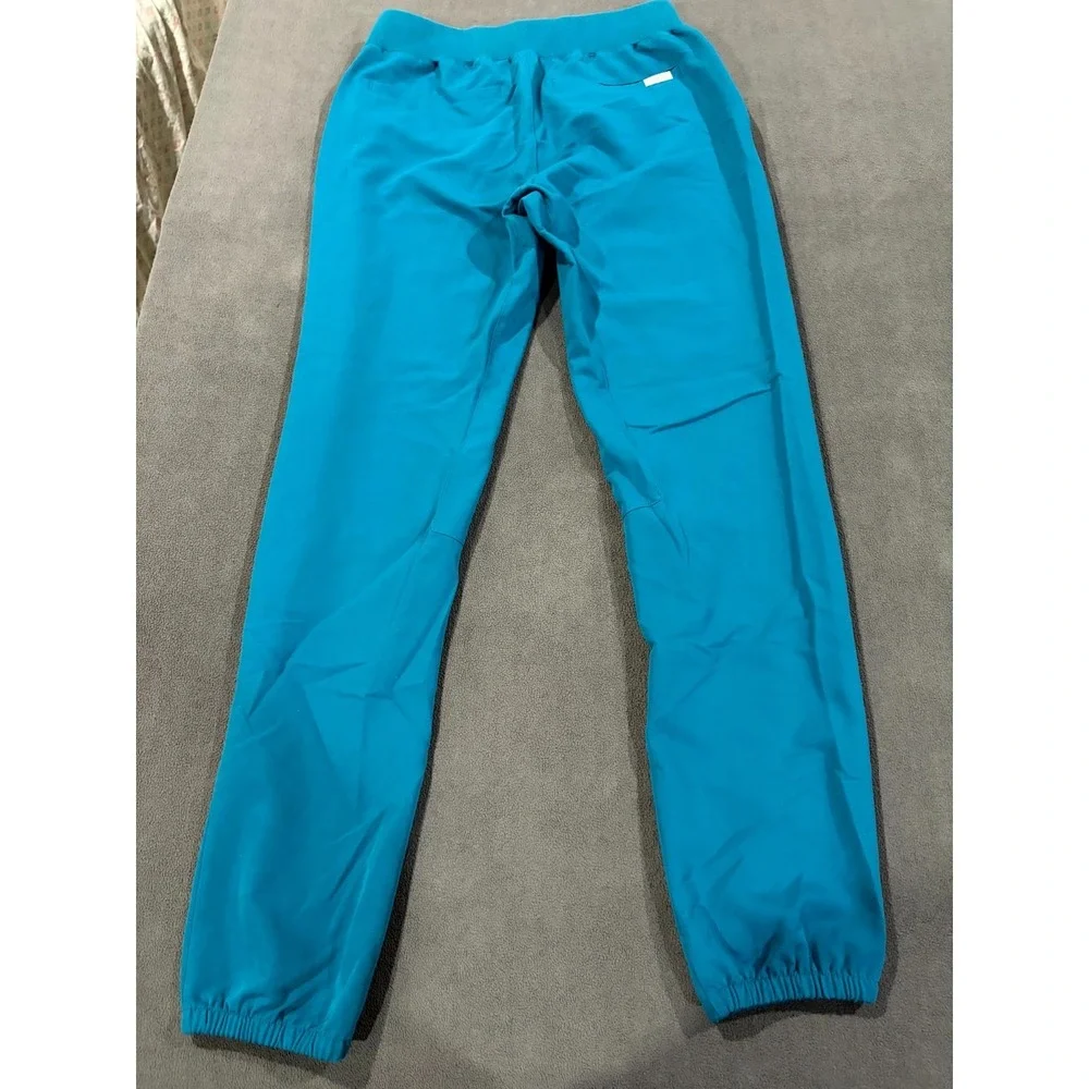 FIGS Technical Collection Cargo Scrub Pants Womens S/T Blue Drawstring Waist